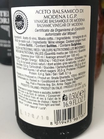 Vinaigre Balsamique de Modene btl luxe Black en 0.50cl piece